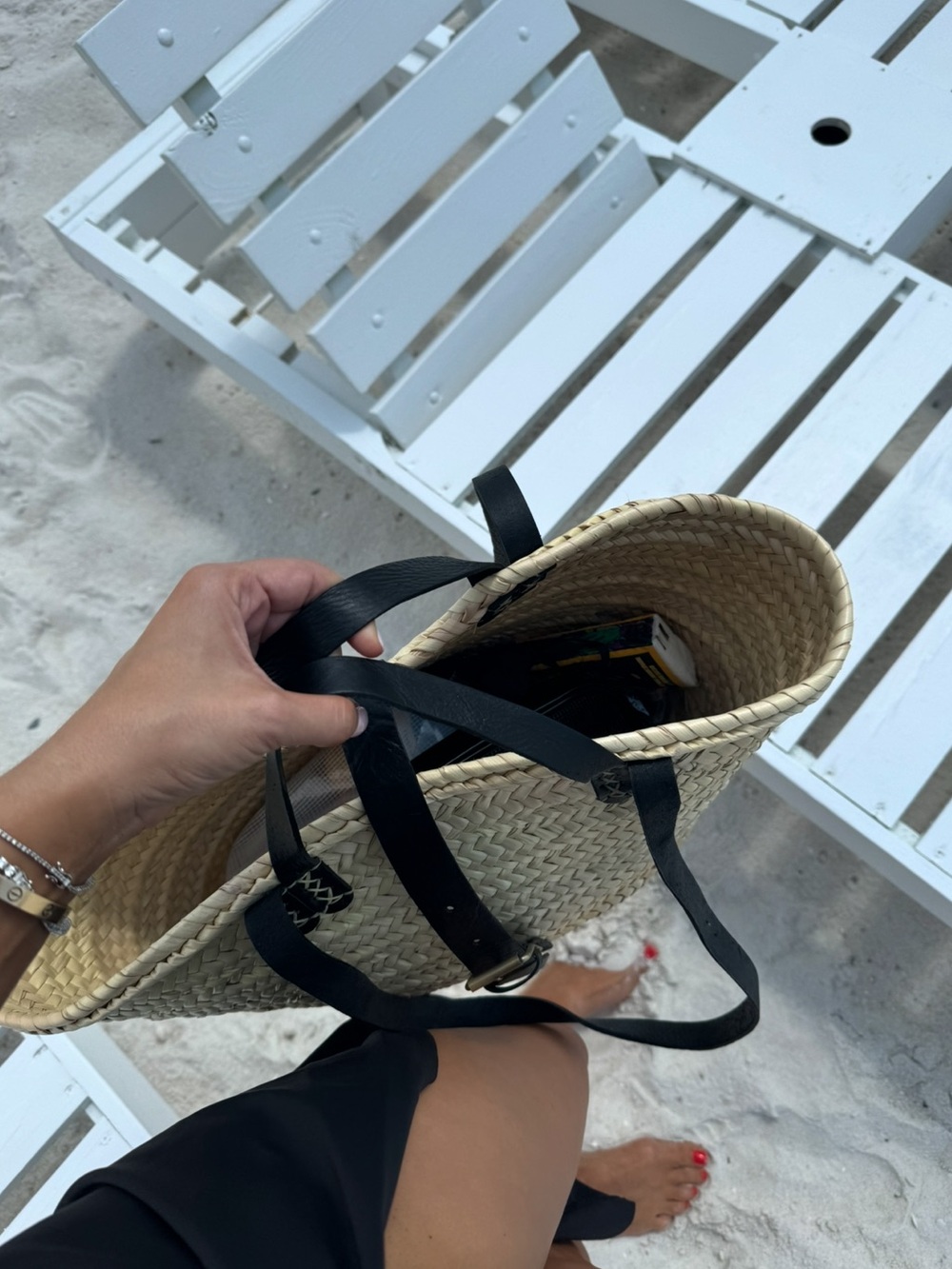 Woven Rattan Tote Bag - Picture 3 of 7